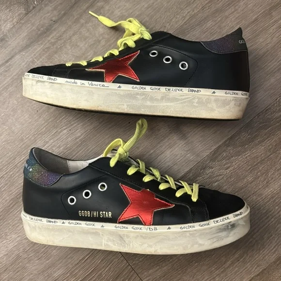 Golden Goose Black and Red Sneakers - Picture 1 of 8